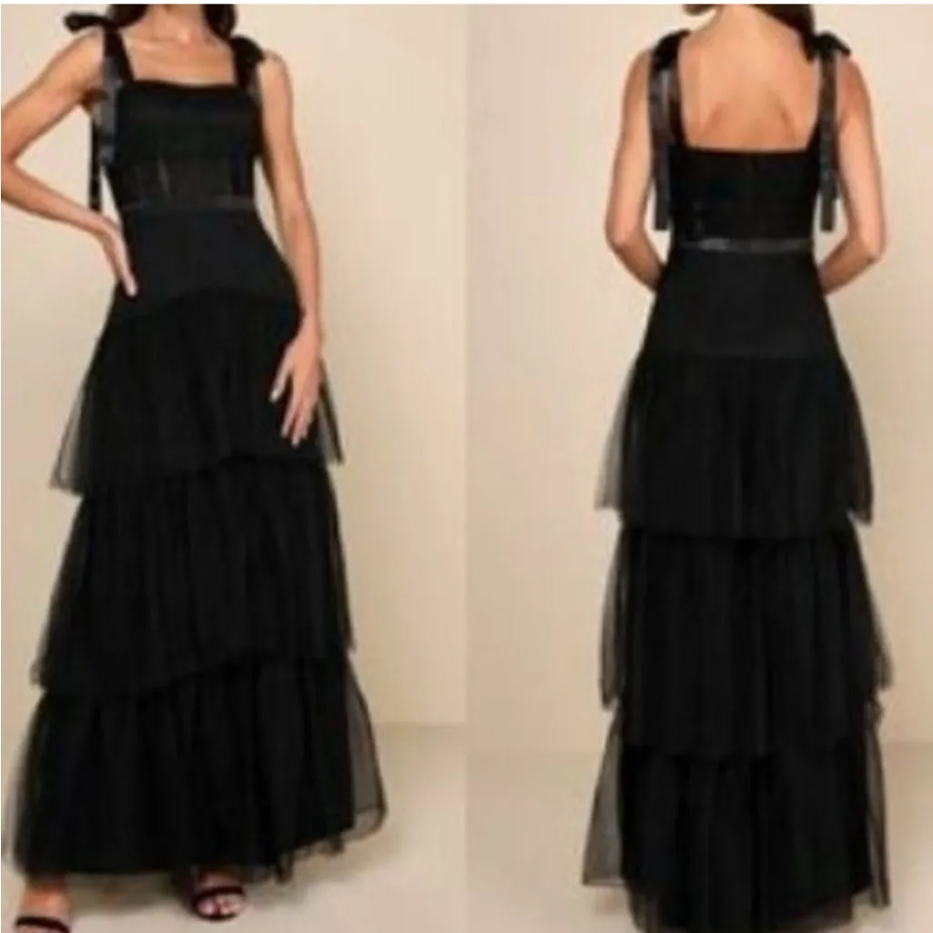 LULUS NWT Mystique Black Tulle Tie - Image 5