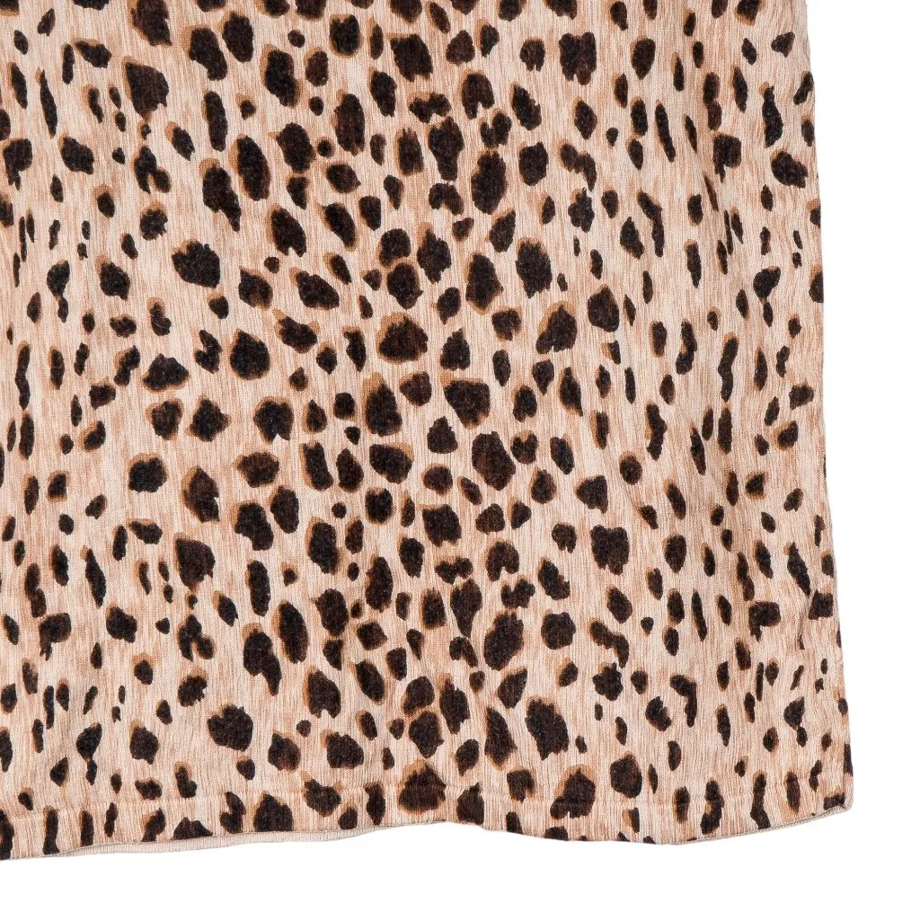 Merona Leopard Print Pencil Skirt M Womens Tan Brown Stretch Cotton Blend - Image 3