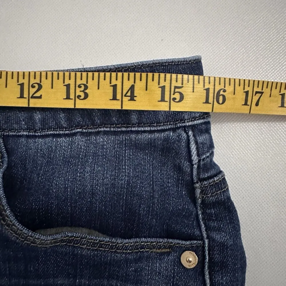 Wit and Wisdom Jeans Womens Straight Ankle Blue Raw Hem Mid Rise Stretch… Size 10 - Image 5