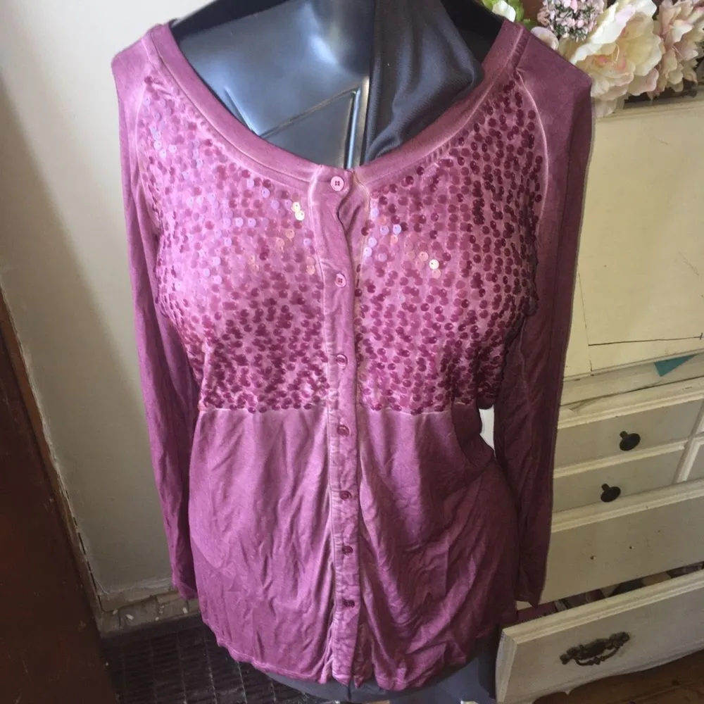 Soft Surroundings  Anata  shimmery sequined top - Image 2