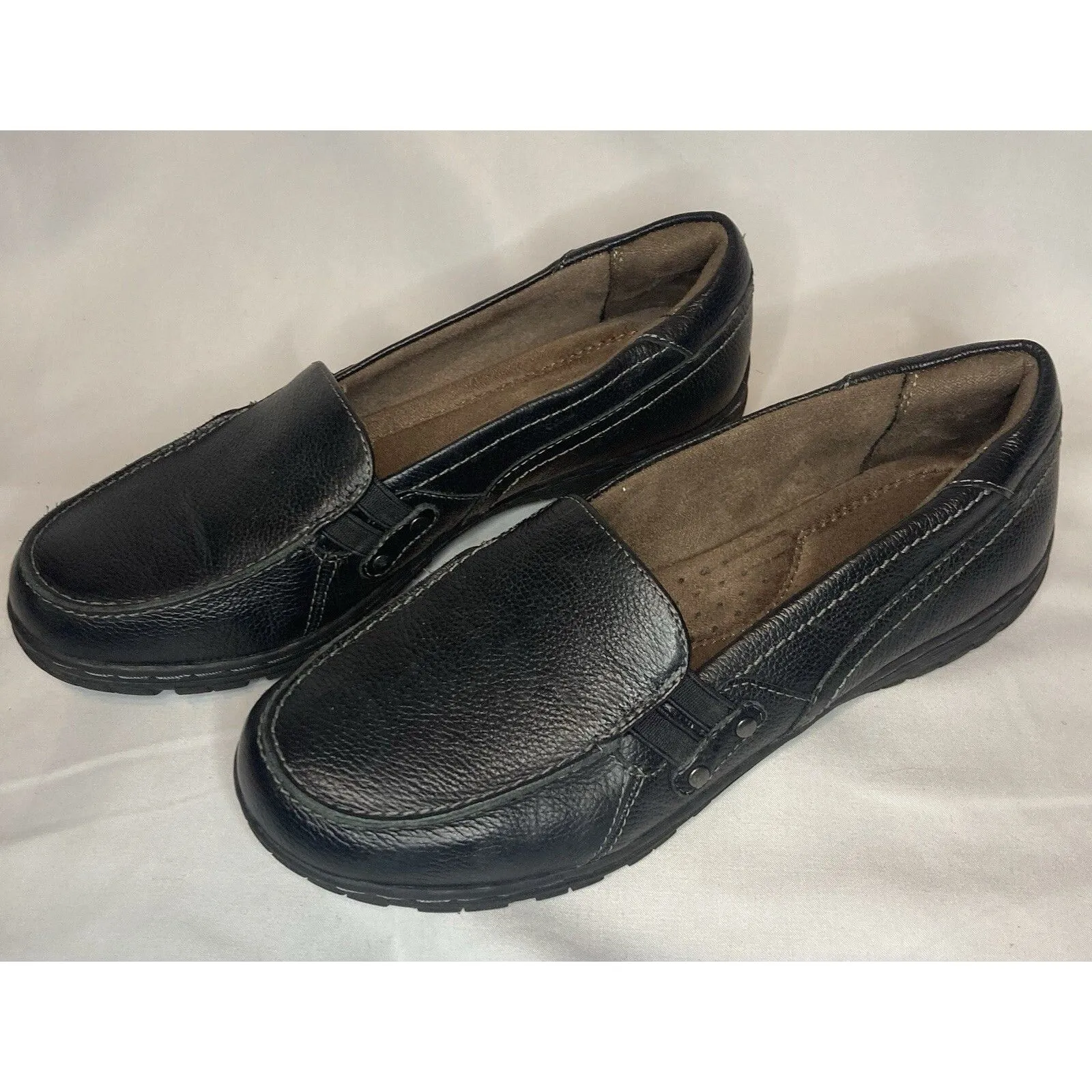 Naturalizer Natural Soul Carryon Black Leather Loafers Slip On Comfort Shoe 6.5M - Image 2