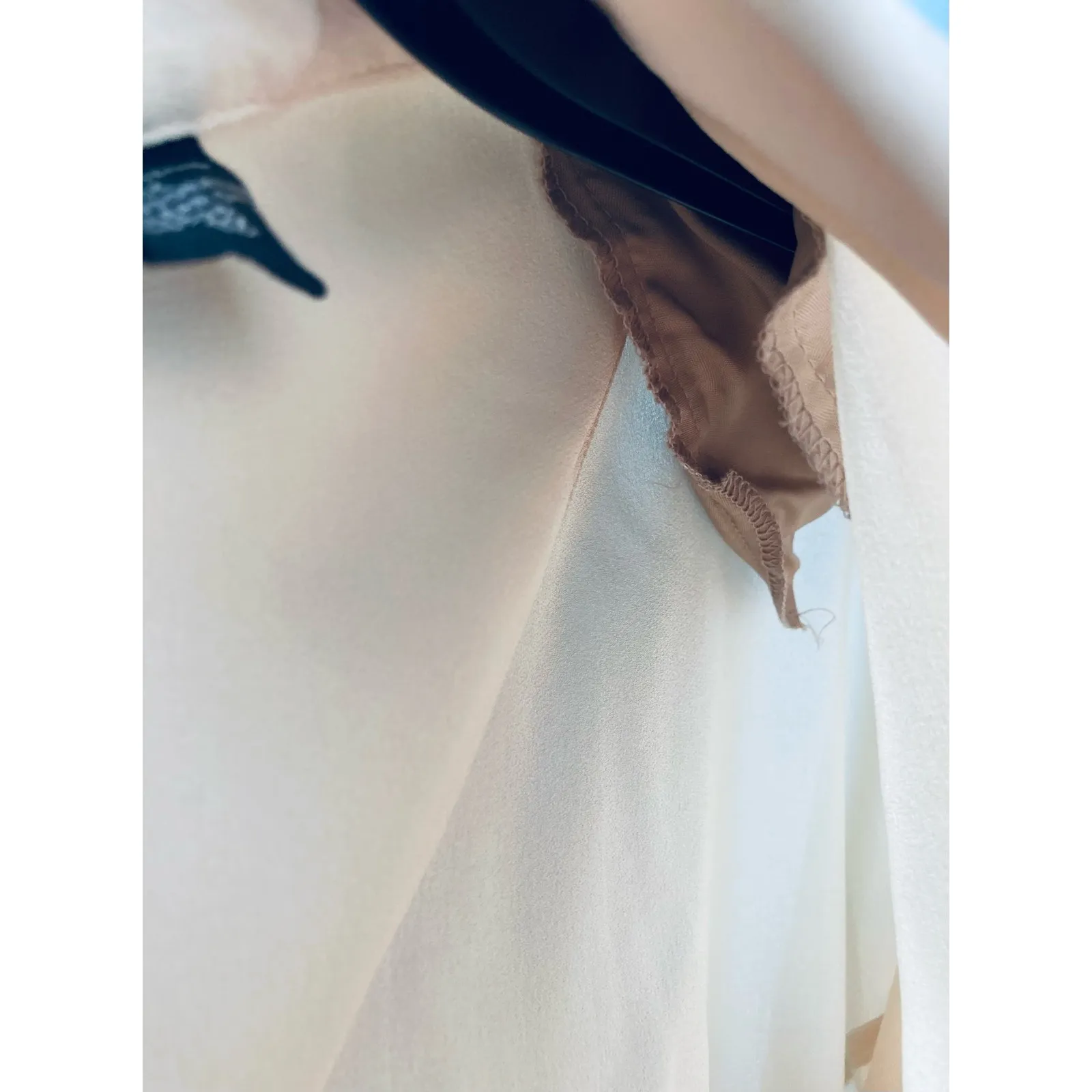 DKNY Bodysuit Blouse Off White 12 NWT 100% Silk - Image 8