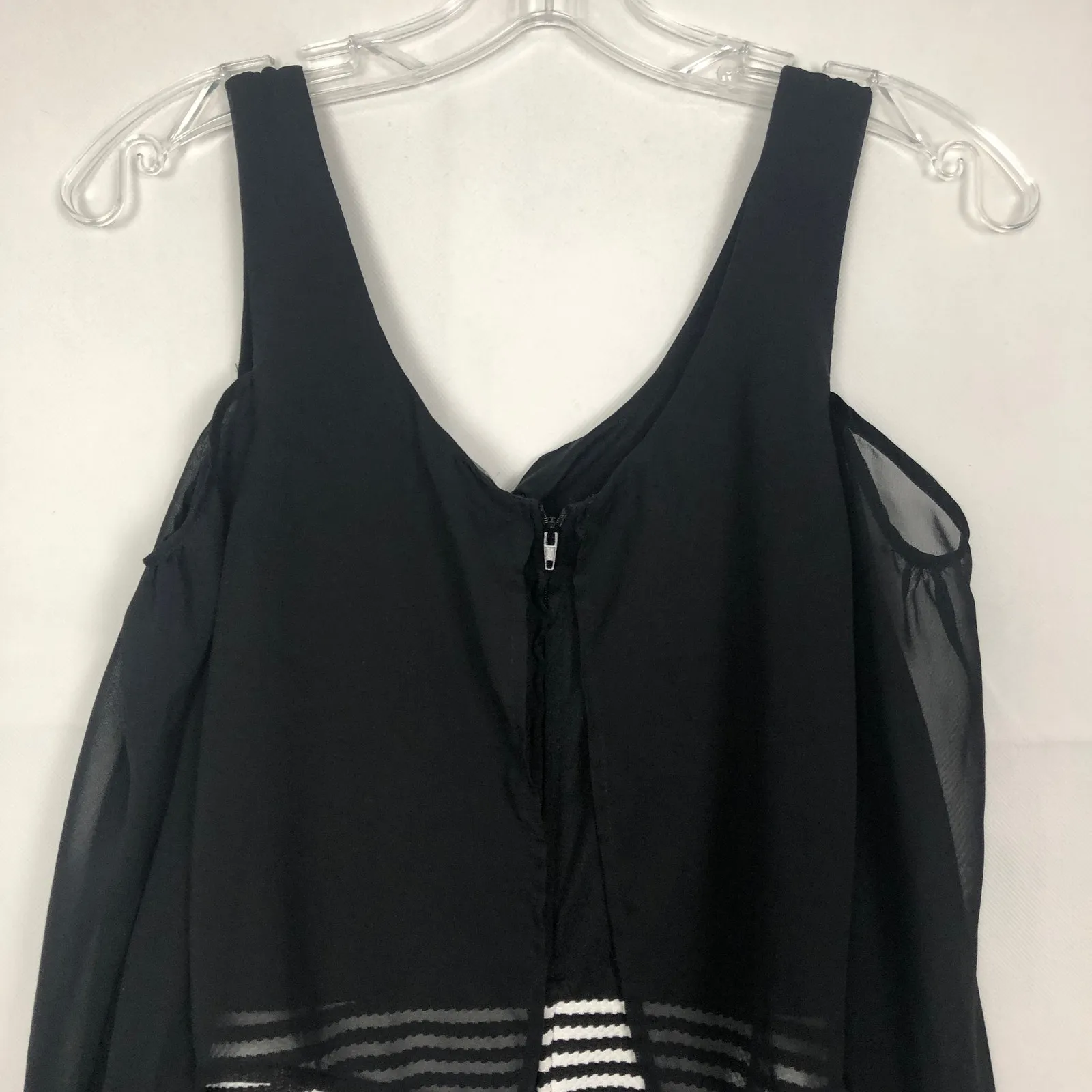 Emerald Sundae Cold Shoulder Striped Dress Party Cocktail Juniors Medium - Image 7