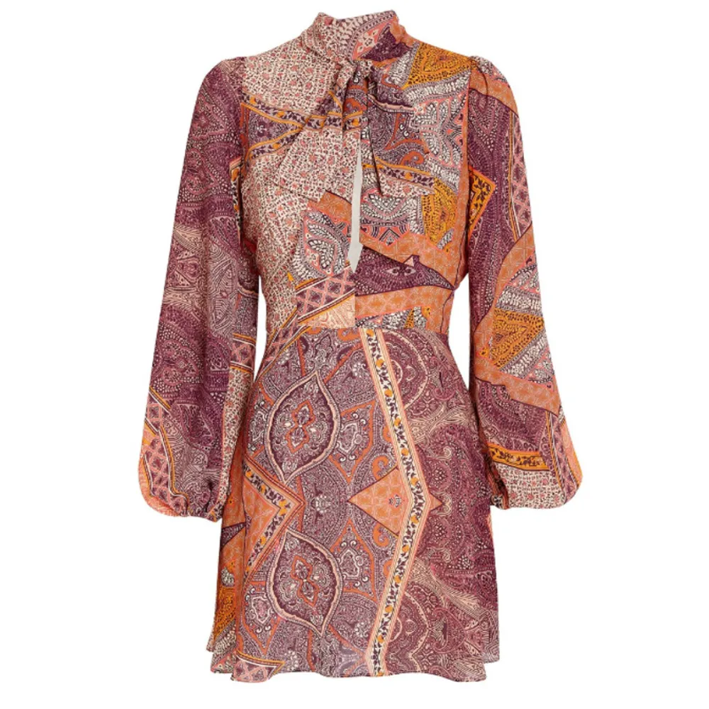 NWT Divine Heritage Paisley Tie Neck Dress in Orchid - Image 3