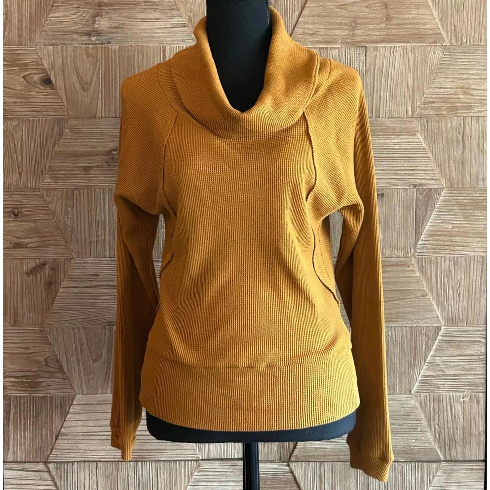 Pilcro Anthropologie Womens Mustard Turtleneck Sweater Size XS Cozycore - Image 2