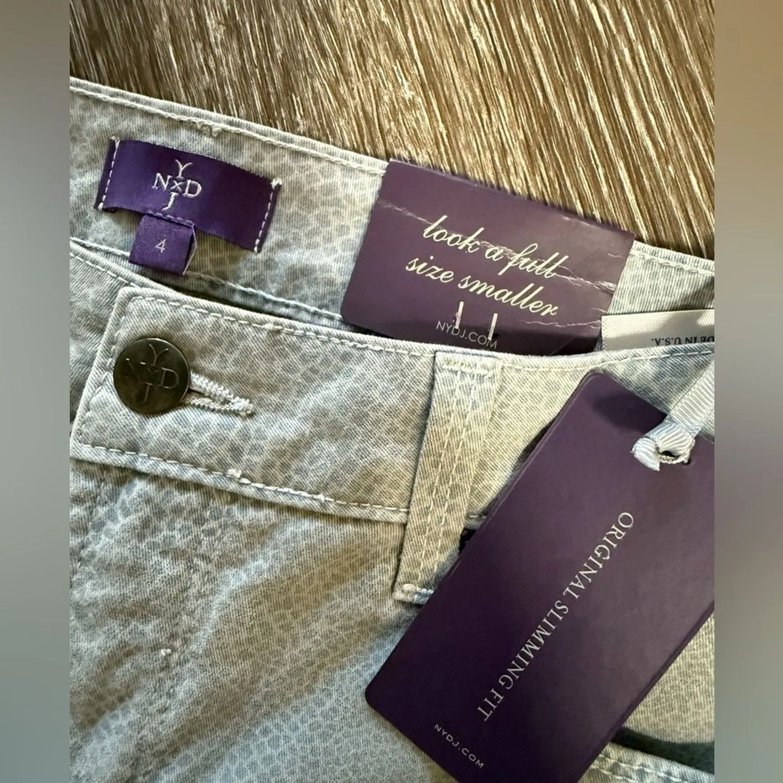 NYDJ Gray Snake Print Jeans 28W Lift Tuck Slimming Skinny Quiet Luxury Fit NWT - Image 5