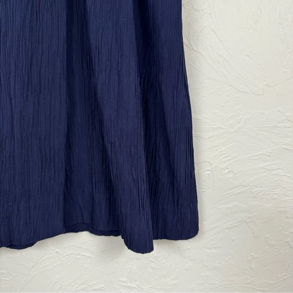MM Lafleur Navy Blue Montgomery Pleated Skirt Womens 8 Lagenlook Designer Artsy - Image 7
