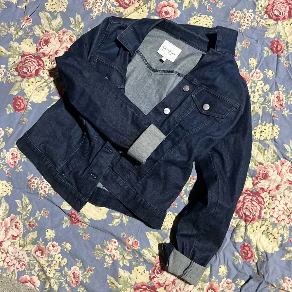 Jessica Simpson, medium sequence, ice cream cone dark blue Jean jacket - Image 2