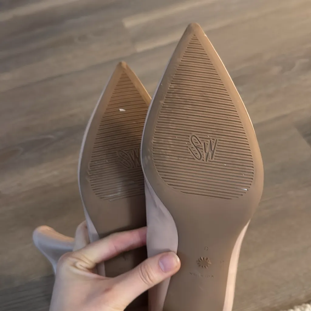 New Stuart Weitzman 75 nude patent leather stretch booties - Image 4