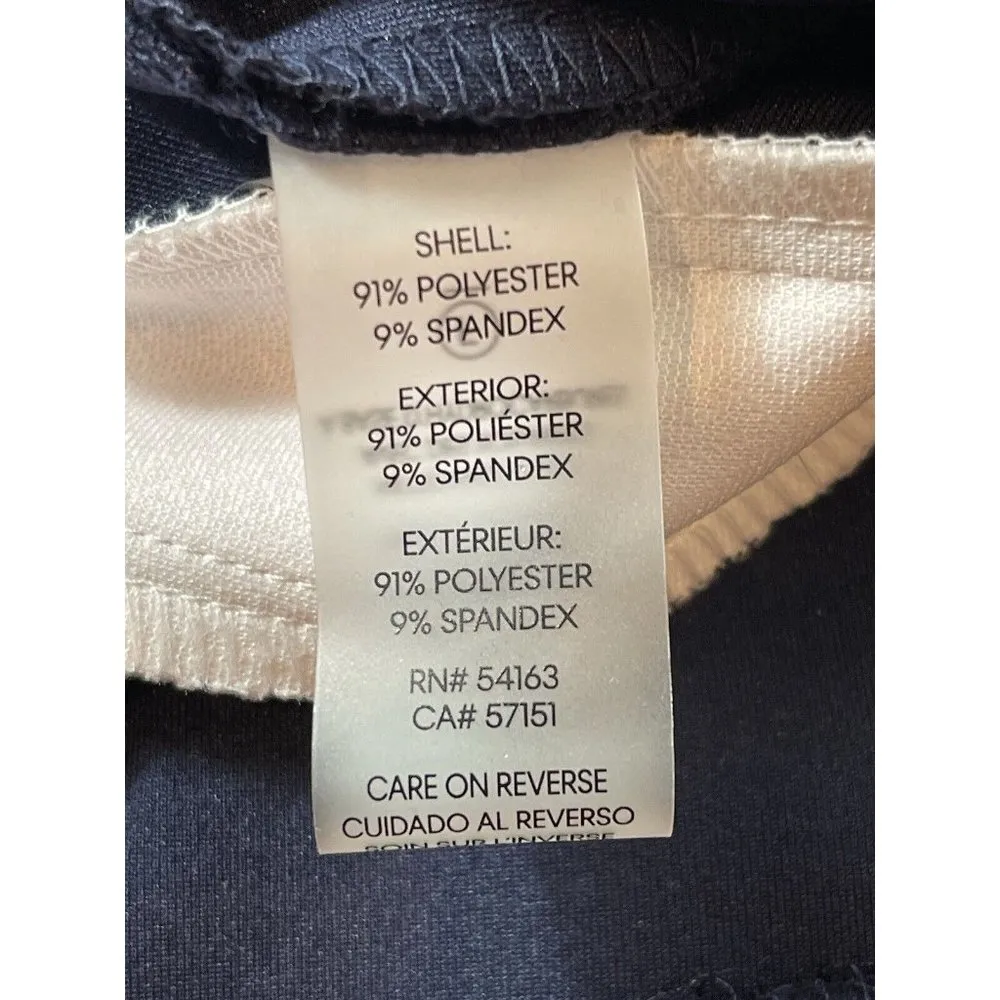 Calvin Klein Career Deep Navy Blue Pink Scuba Fitted Sleeveless Dress 6 - Image 9