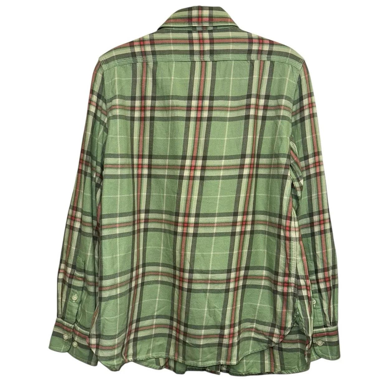 LRL Lauren Jeans Co Green Plaid Button Down Shirt Medium - Image 6