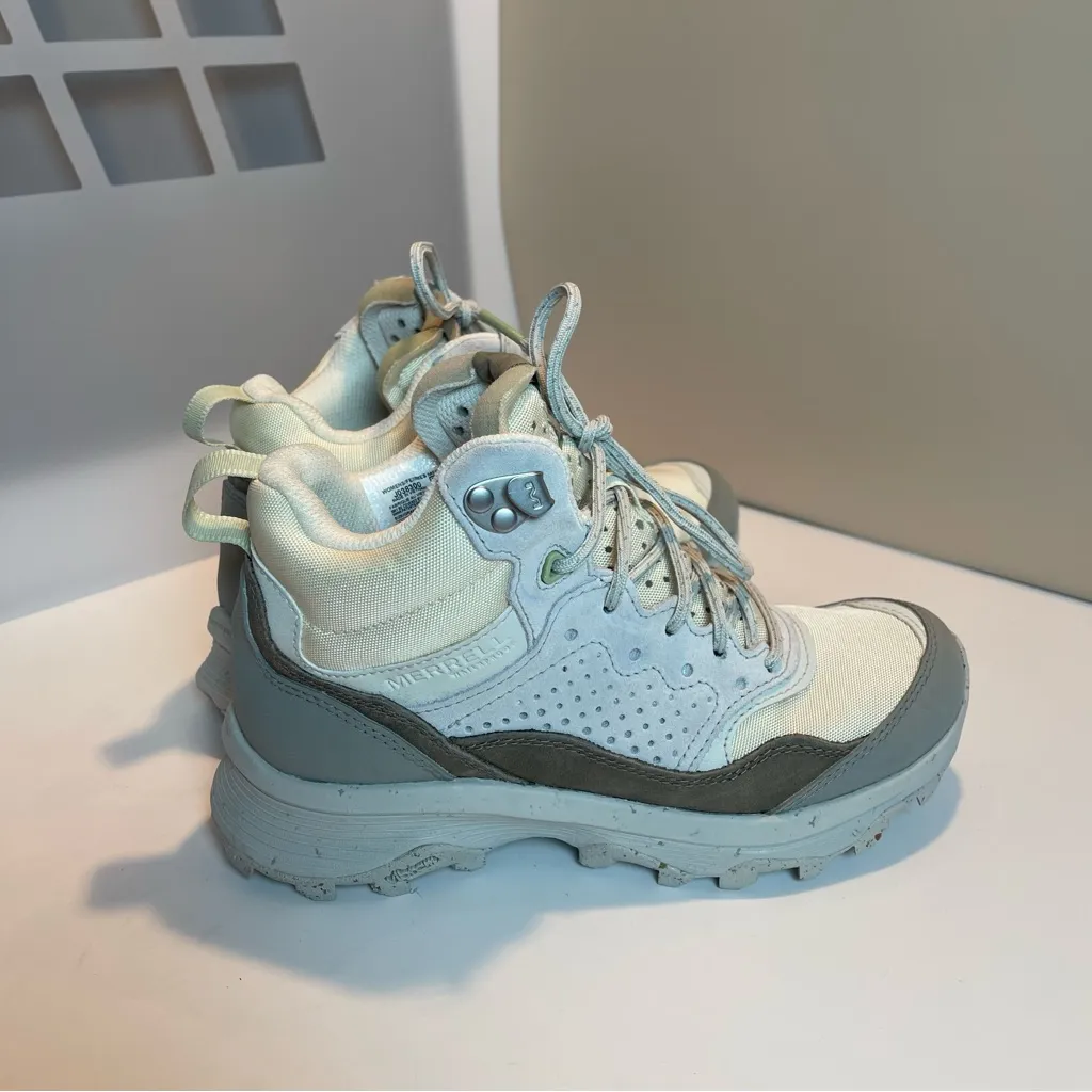 New Merrell Speed Solo MXD Mid Waterproof Hiking Boots Cream Beige Women's Sz 6 - Image 10
