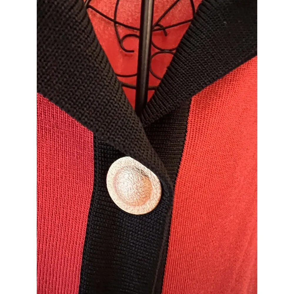 EXCLUSIVELY MISOOK Woman 1X Blazer Jacket Collared Button Front Black Orange - Image 3