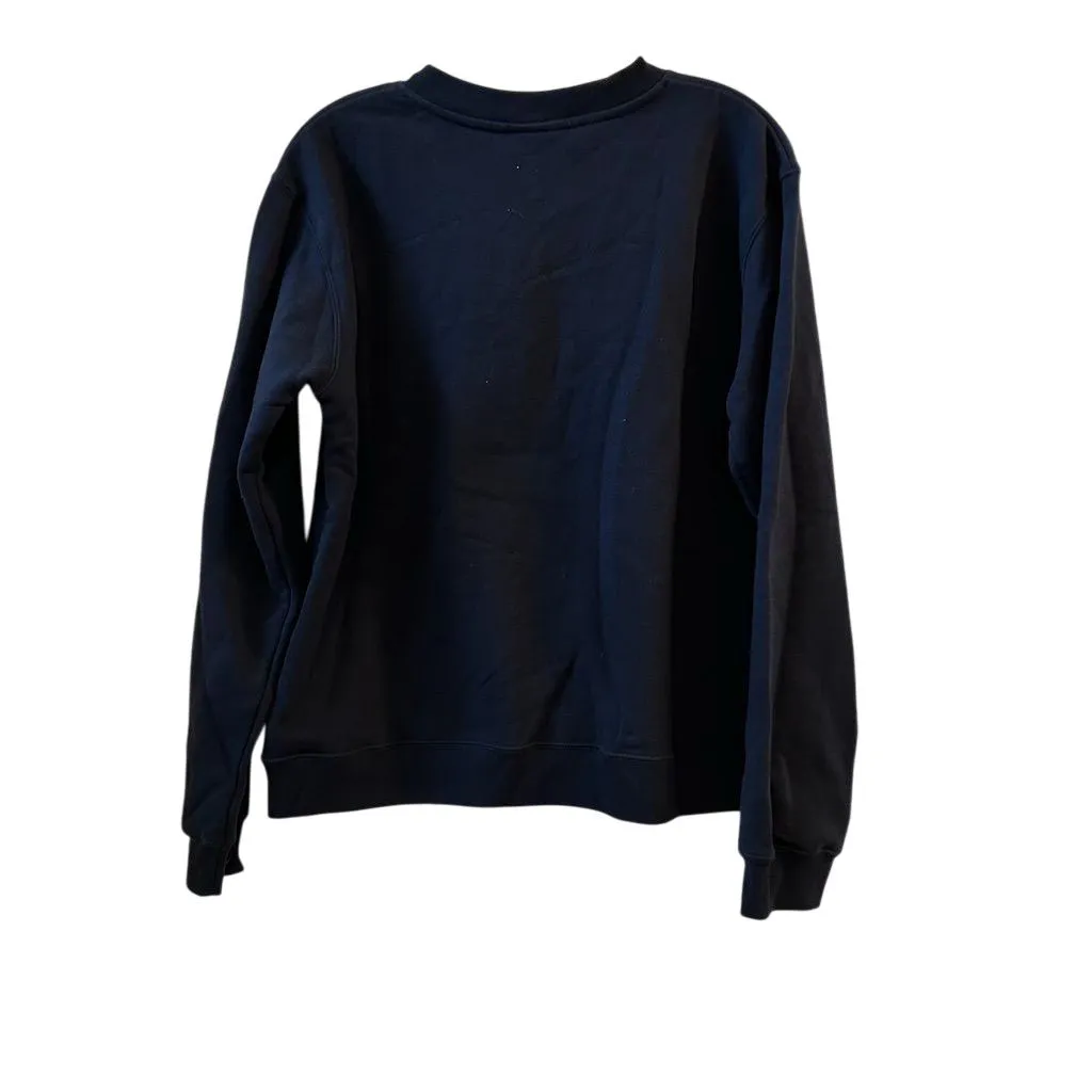 Vintage Reebok Women's Blue V-Neck Pullover Sweatshirt Size L - Image 9