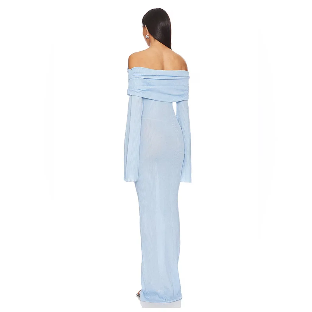 NWT SEROYA Galleria Maxi Dress in Powder Blue, size XS Blue - Image 3