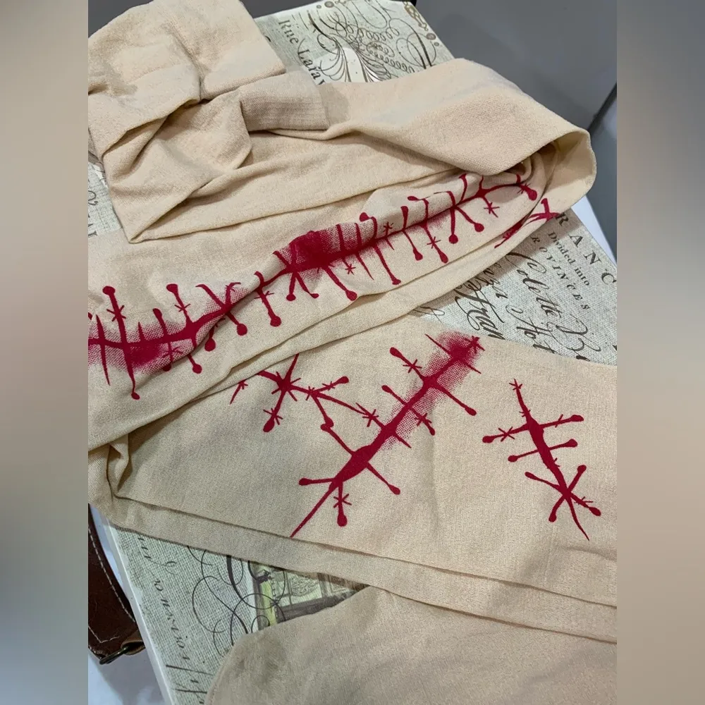 Costumes USA Beige Bloody Stitches Tights Red - Image 2