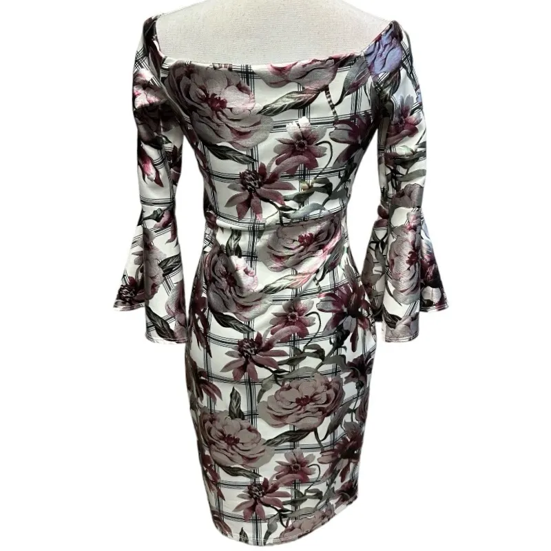 Olivia Matthews On / Off The Shoulder‎ Floral Metallic - Like Dress Size 2 - Image 5
