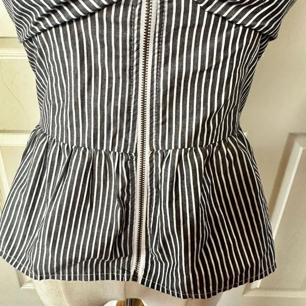Blashe grey and white striped zip tank top Gray Size M - Image 5