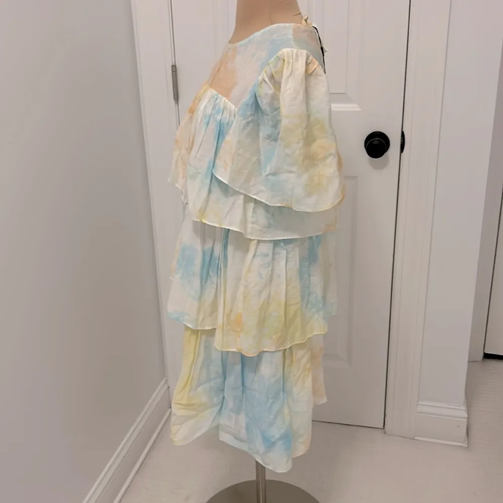 English Factory Pastel Tie Dye Tiered Ruffle Mini Dress - Image 5