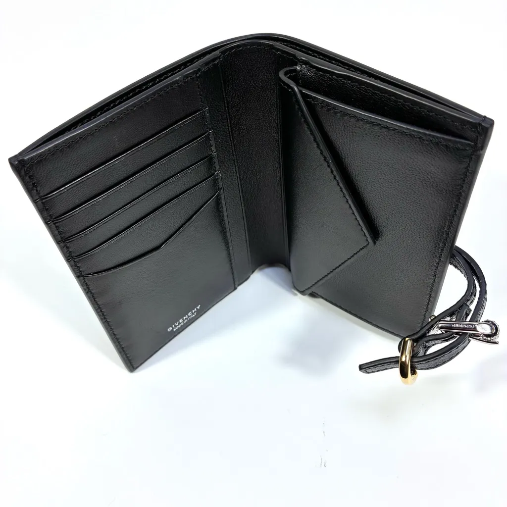 Givenchy Voyou Leather Bifold Wallet Logo Black NEW - Image 11