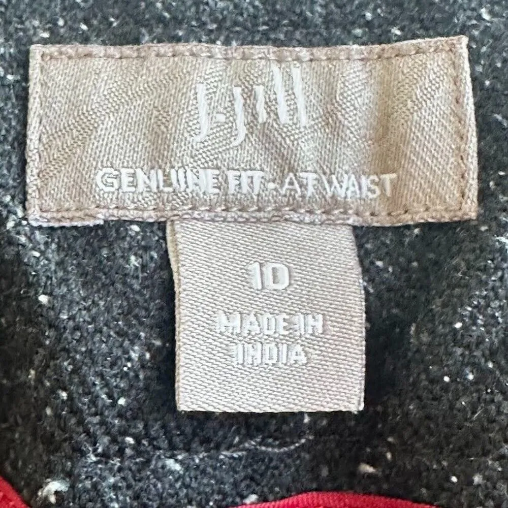 J. Jill Pants Wool Silk Black Speckled Wide Leg Black Trousers Size 10 Office - Image 6