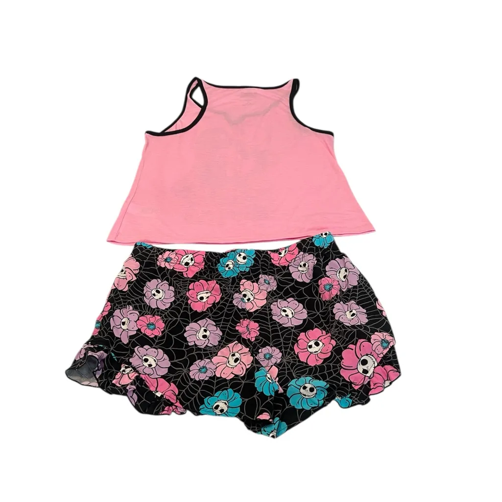 Disney szM Nightmare Before Christmas Women's Pink and Black Sleepwear Set EUC - Image 3