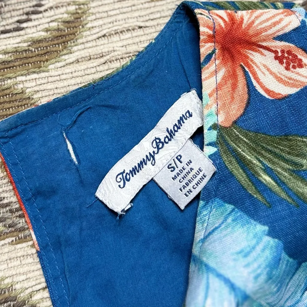 Tommy Bahama Hibiscus Isle Linen Shift Dress Hawaiian Tropical S Small - Image 7