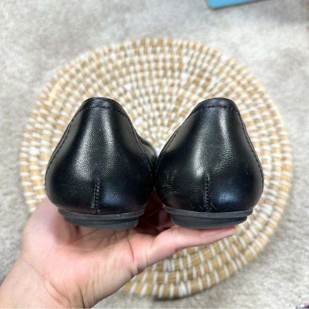 Vionic Women’s Caroll Ballet Flat Black Slip On Comfort Leather Shoes Size 6.5 - Image 7