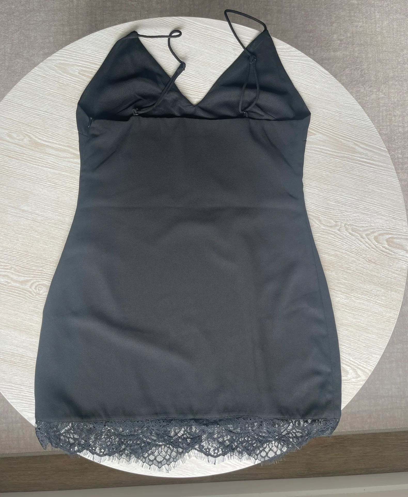 Gigi Lace Hem Dress in Black - Image 4