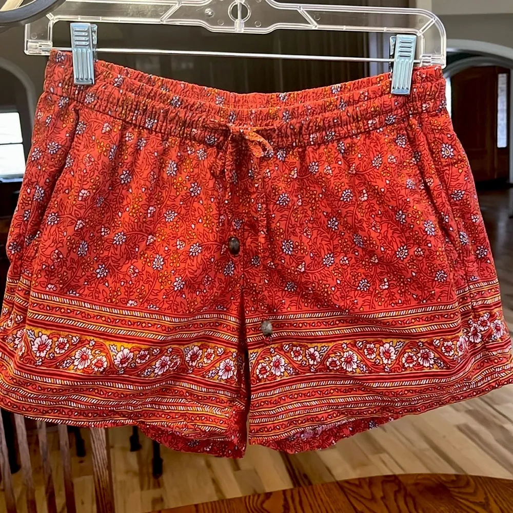 Shorts Elastic Drawstring Waist Burnt Orange - Image 4