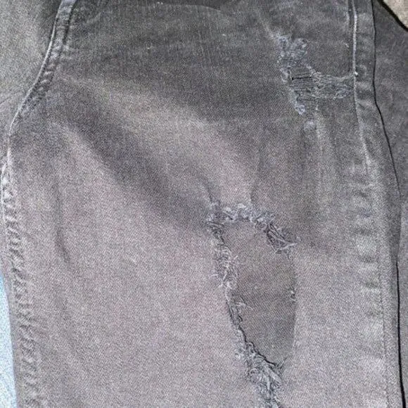 Stradivarius Womens Size 4 Distressed Ripped High Waisted Black Jeans - Image 8