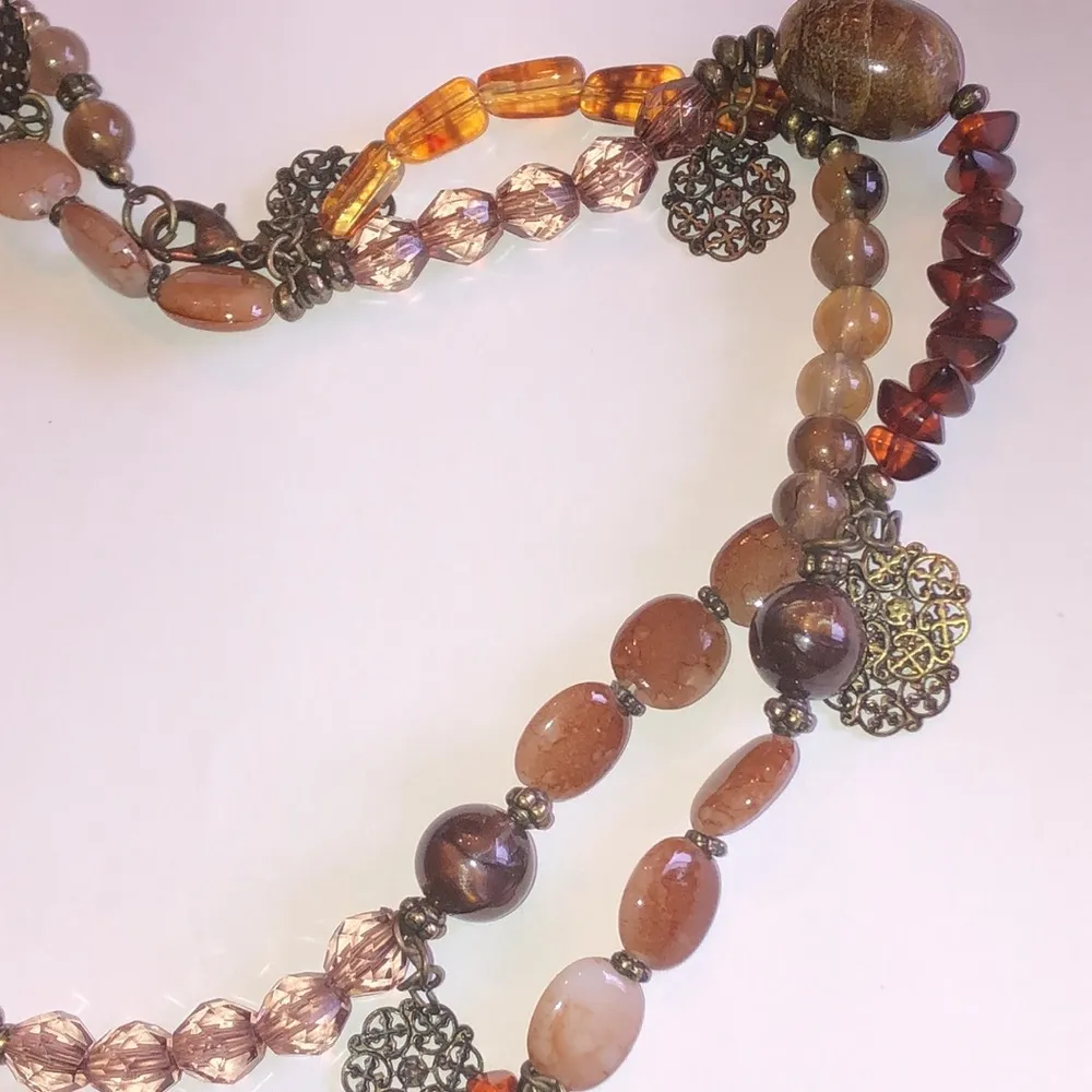 Cookie Lee Neutral Tones Boho Beaded Necklace - Image 6