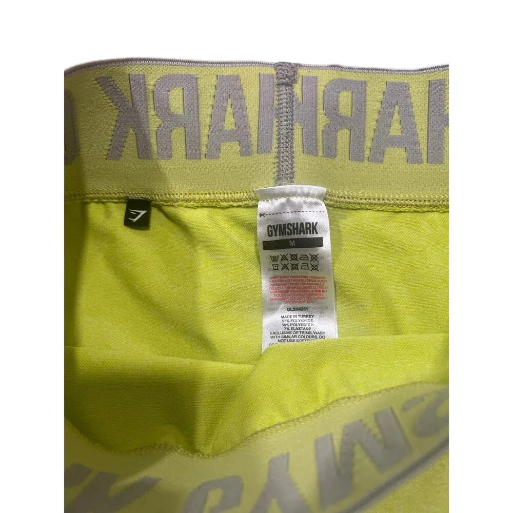 Gym Shark Activewear Shorts Medium Neon Green/Yellow Athleisure Workout - Image 5