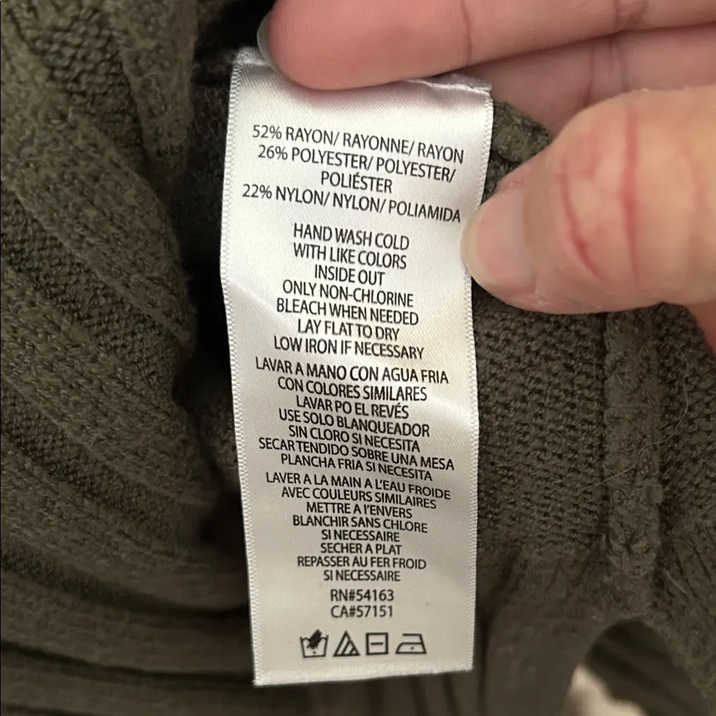 Calvin Klein Olive Green Hooded Pullover  Sweater Size Large - Image 8