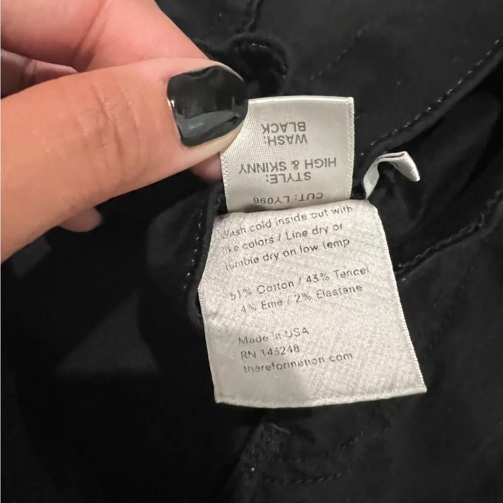 Reformation  High Rise Skinny Jeans In Black‎ Size 25 - Image 9