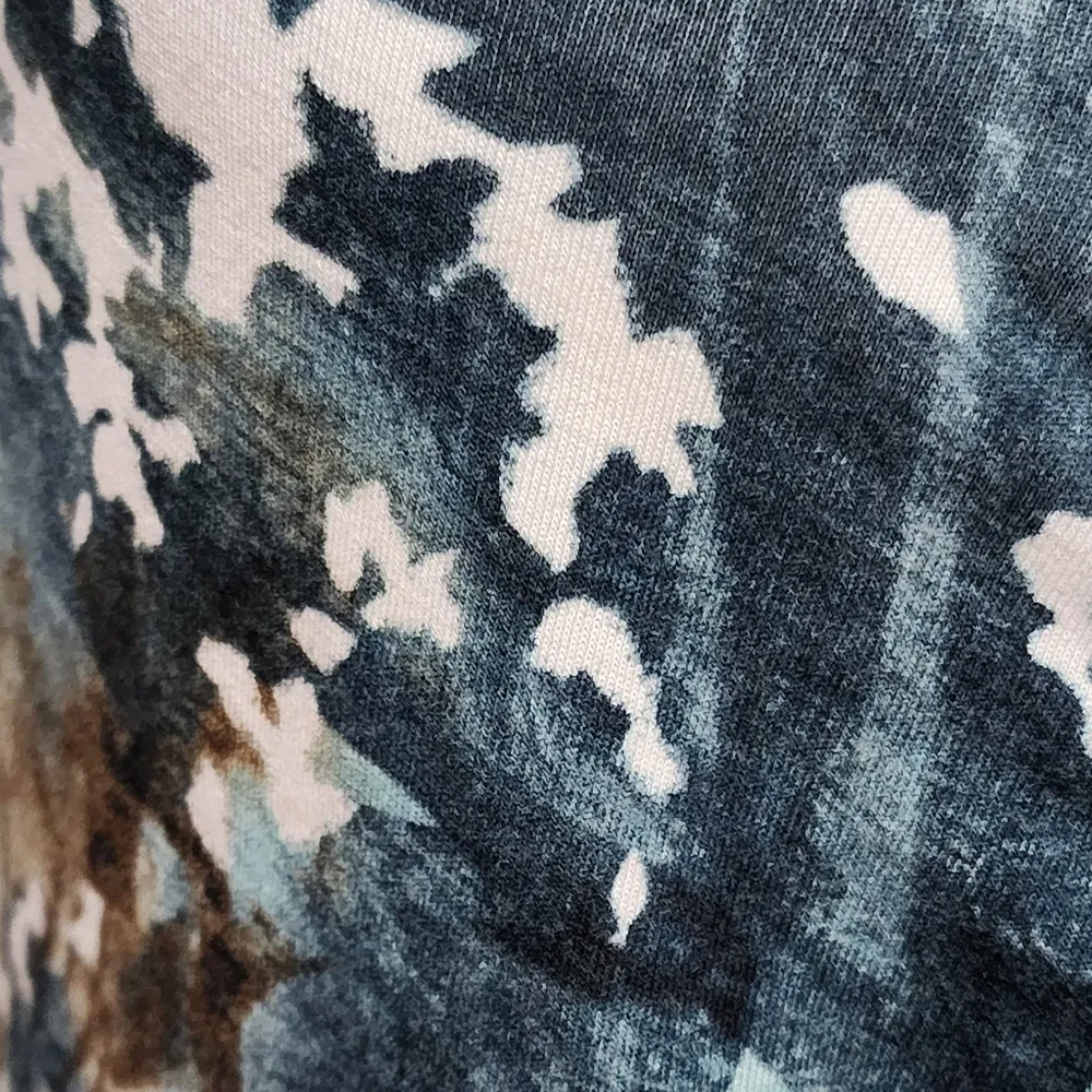 Coldwater Creek teal abstract ruched ruffle knit tee size small (8) - Image 2