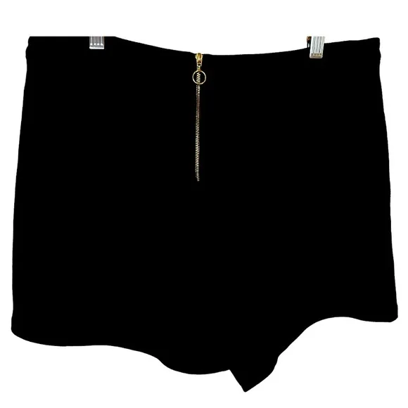Eyeshadow High Waist‎ Embroidered Shorts Nordic Trim Black Back Zipper Size L - Image 3