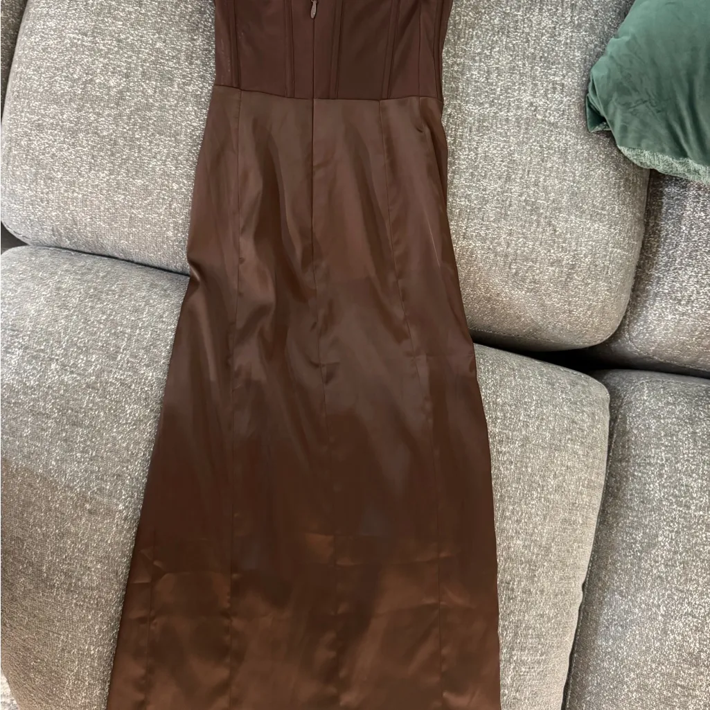Meshki Brown Corset Dress - Image 4