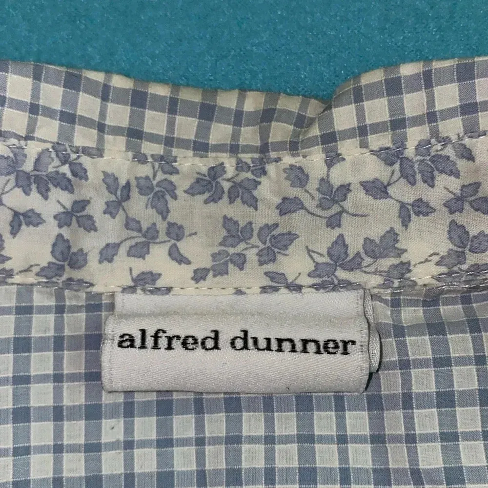 ALFRED DUNNER floral beaded embroidered textured checkered button down size 14 - Image 7