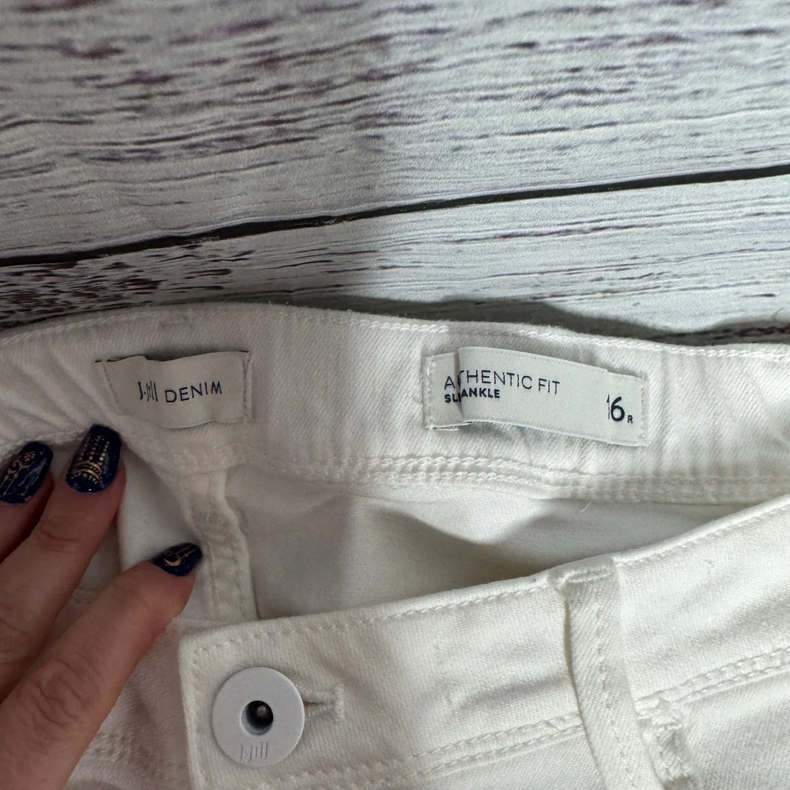 J.Jill Denim Authentic Fit Slim Ankle Jeans Women’s 16R White Stretch Pants - Image 3