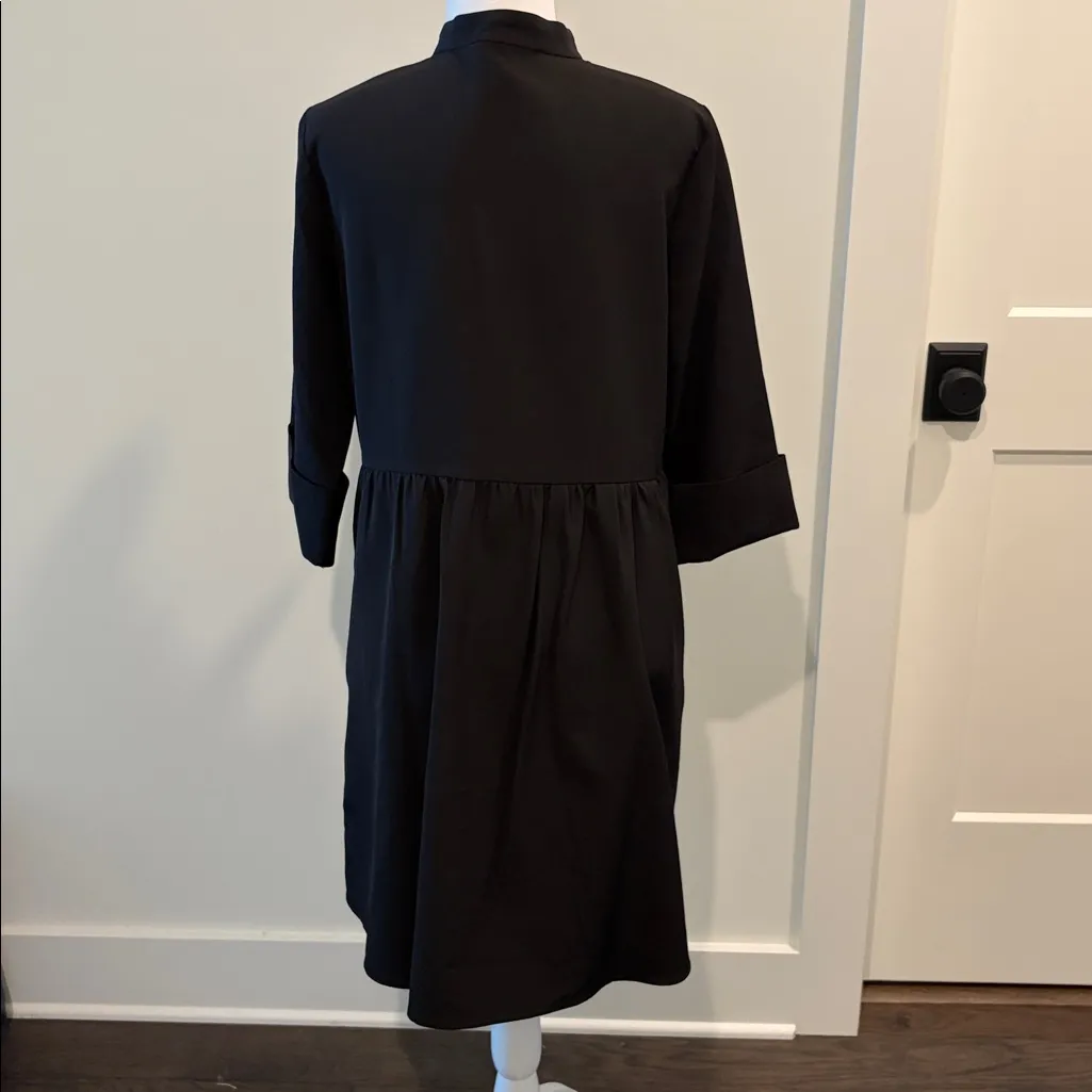 Tuckernuck Stretch Crepe Royal Shirt Dress With Pockets Sz M - Image 7
