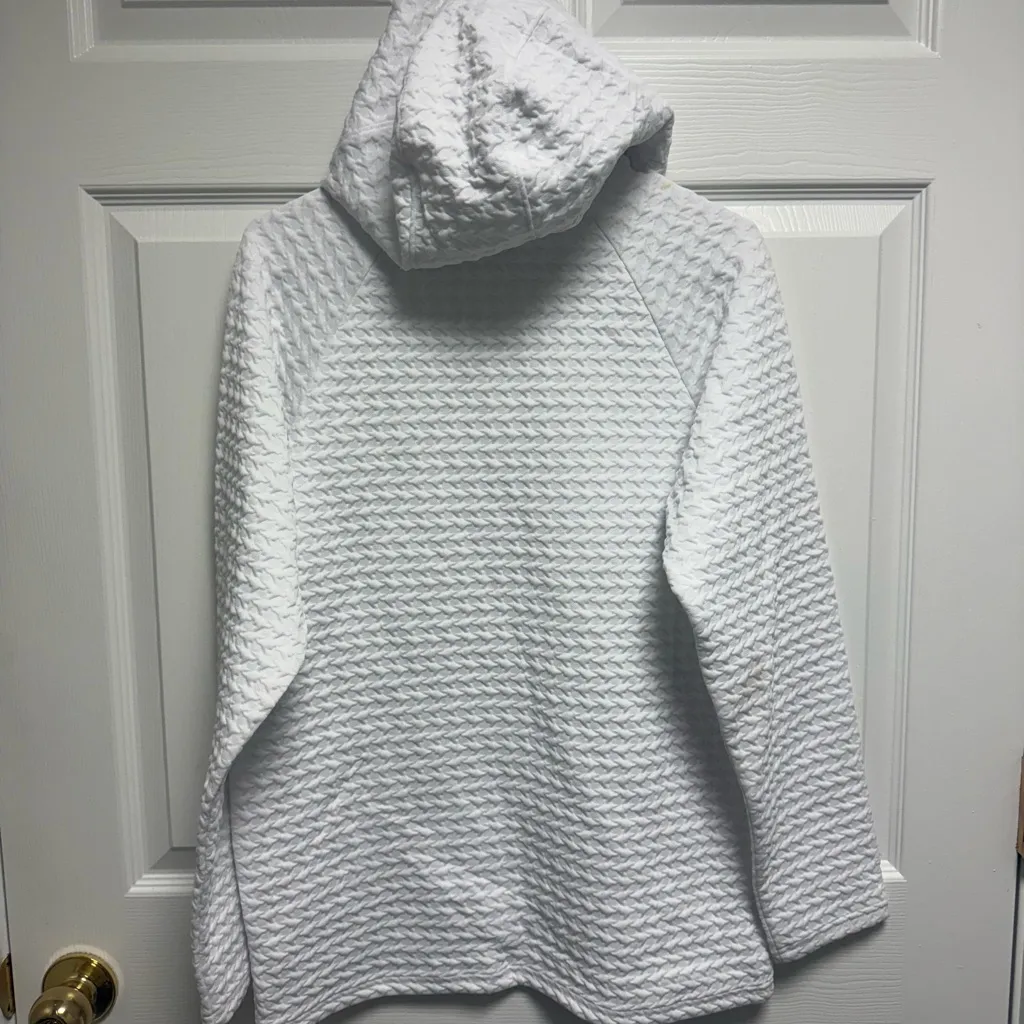 Elegant White Textured Women's Hoodie Sweater‎ size XS - Image 8