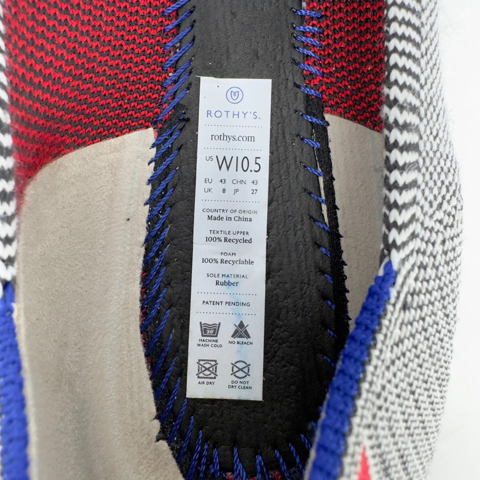 Rothy's Shale Cherry Ribbon Stripe Ballet Flats 10.5 - Image 9