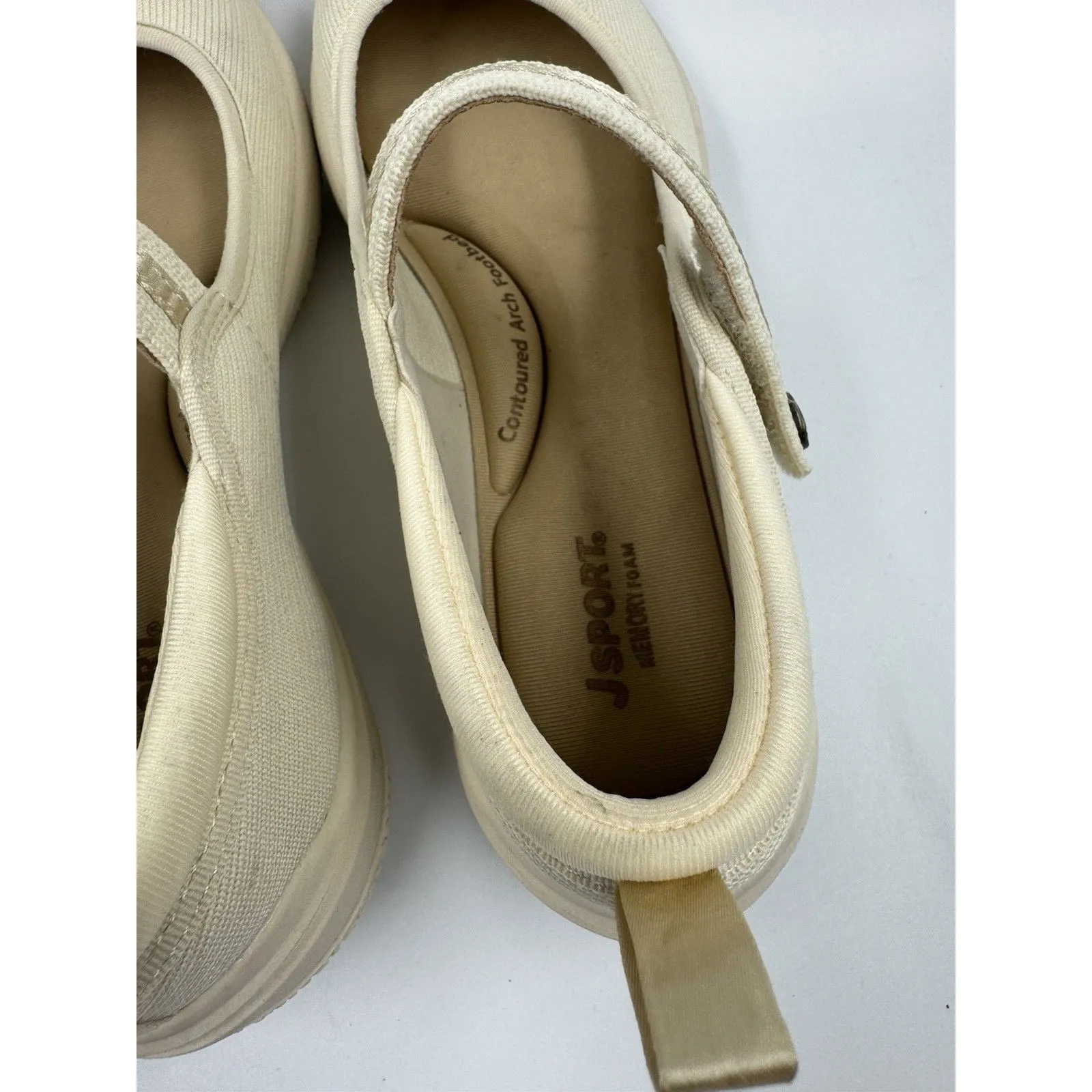 Jsport Womens Shoes Beige Mary Jane Memory Foam Contoured Arch Lightweight 7 - Image 8
