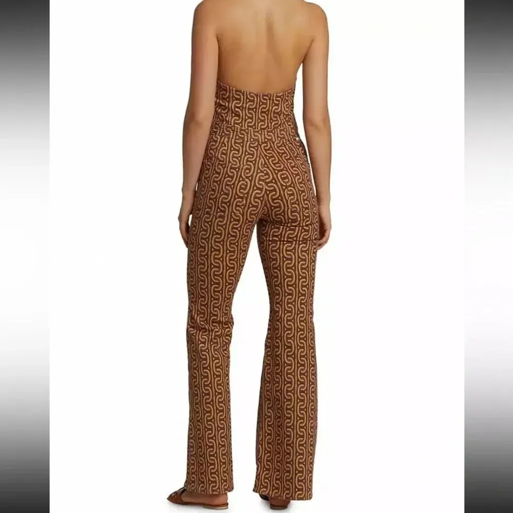 Mother The Halter Doozy Jumpsuit Retro Chained & Confused Print small Brown Size 26 - Image 10