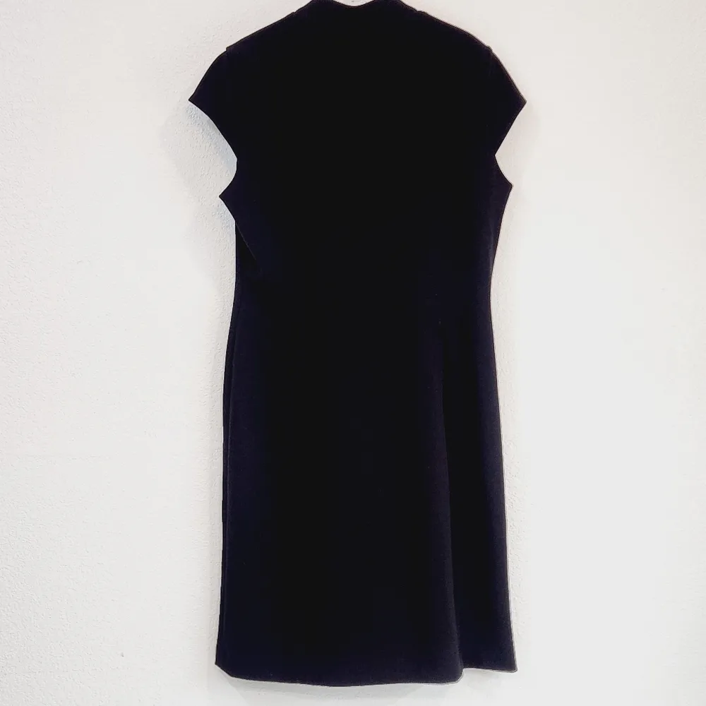 Calvin Klein Elegant Black Wrap Around Lined Career Cap Sleeve Dress Sz 14 - Image 8