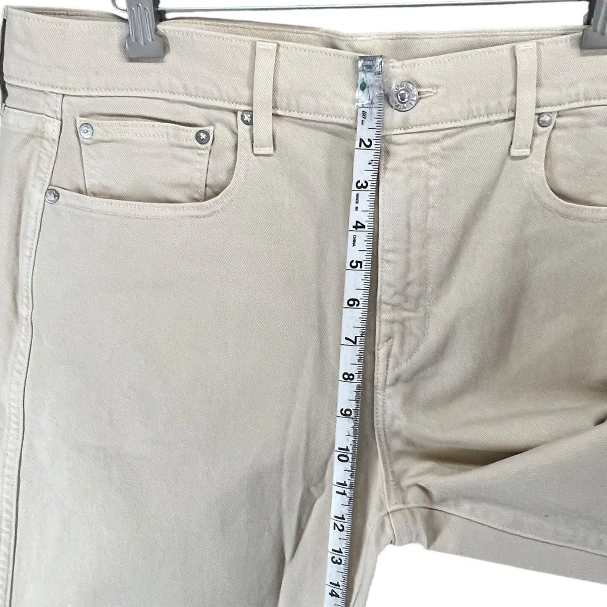 AYR The Beat Drop Jeans Womens 32 Cream Barrel Leg Tapered Ankle Crop High Rise - Image 9