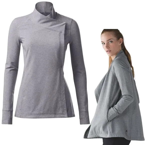 Lululemon Coast Wrap II Heathered Medium Grey Size 12 Normcore Quiet Luxury - Image 2