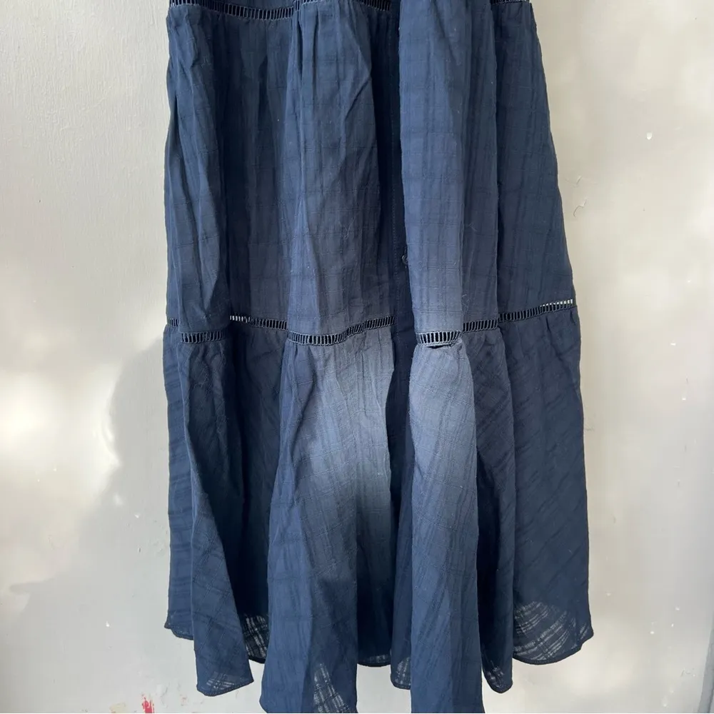 Madewell Tie-Waist Tiered Midi Dress in Windowpane - Image 6