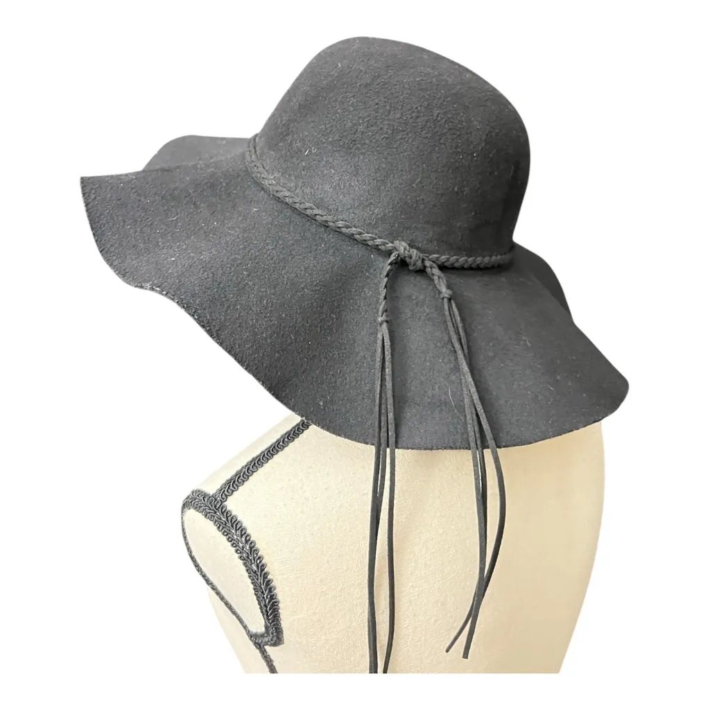 Jessica McClintock Slouchy Black Felt Hat - Image 2